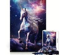 Unicorn in Space Jigsaw Puzzles for Adults1000 Piece Mind Training Cozy Downtime Laser Cut Joyful Xmas (38x26cm)