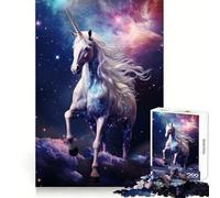 Unicorn in Space Jigsaw Puzzles for Teenagers 1000 Piece Thought Training Quiet Recreation Uniform Cut Unique Xmas Gift (38x52cm)