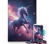Unicorn in Space Nebula Jigsaw for Adults 1000 Pieces Brain Memory Game Laser Cut for Flawless Fit Unique Gift for Stress Relief (38x52cm)