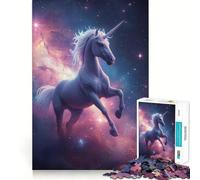 Unicorn in Space Nebula Jigsaw for Teenagers1000 Pieces Mind Boost Game Firm Fit Secure Assembly Bonding Activity for Loved Ones (50x75cm)