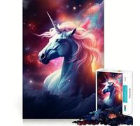Unicorn in Stars 1000-piece Puzzle for Teenagers Mind Skill Fun Uniform Size Precise Pieces Relaxing Indoor Group Activity (38x26cm)