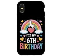 Unicorn It's My 6th Birthday Magical Rainbow Girl Case for iPhone X/XS
