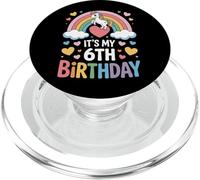 Unicorn It's My 6th Birthday Magical Rainbow Girl PopSockets PopGrip for MagSafe