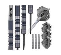 Unicorn Steel Tip Darts Set | James 'The Machine' Wade Noir Organic | 70% Tungsten Barrels with Black Titanium Coating | 20 g