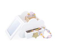 Janod - Jewellery Box with Secret Openings - Comes with 1 Unicorn Bracelet and 1 Unicorn Collie - With Drawer and Mirror - 17cm x 11cm From 3 Years - J06462