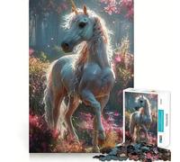Unicorn Jigsaw 1000 Pieces for Teenagers Memory Train Fun Clean Seamless Connection Relaxing Indoor Group Activity (38x52cm)