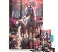 Unicorn Jigsaw 1000 Pieces Memory Skill Fun Smooth Edge Perfect Interlock Fun-filled Way to Fill Empty Hours (38x26cm)