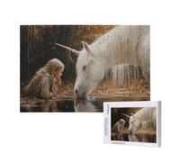 Unicorn Jigsaw Puzzles for Adults 1000 Girl Puzzle, Wooden Puzzles for Adults with Gift Box, Impossible Puzzle, Challenging High Difficulty Family Activity, Gifts for Men Women,75x50 cm, p103t