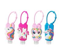 Unicorn Kids Empty Travel Bottle,4Pcs Hand Sanitizer Holder with Silicone Case Leak Proof Refillable Travel Containers, for Liquid Soap & Lotion,Travel Daily Use