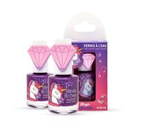 Unicorn Kids Nail Polish 2 Pack Water Based - Non Toxic Peel Off Nail Varnish Set, Quick Dry Odour Free Glitter Nail Polish, Safe Nail Paint for Children & Adults, Pink 2x9ml