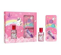 Unicorn Kids Perfume & Beauty Gift Set for Girls Age 3+ - 30ml Eau de Toilette Spray, Lip Gloss & Eyeshadow Palette with Brush, Vegan & Dermatologically Tested