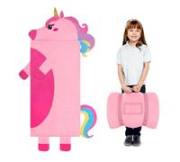 Unicorn Kids Sleeping Bag-Large Nap Mat for Toddlers Girls 170 x 70cm-Pillow, Mat and Blanket All In One-Soft Children Nap Mat for Sleepovers, Camping & Travel