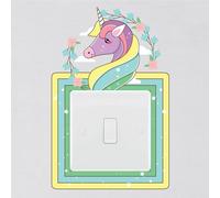 Unicorn Light Switch Surround Sticker Cute Nursery Childrens Girls Room Decal Wall Art Sticker Vinyl Kids Boys Girl Bedroom Room Decor