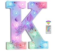 Unicorn Light Up Letters, LED Letter Lights 18 Color Changing Diamond Alphabet Sign Unicorn Gifts for Girls Women Party Birthday Decorations Remote Night Light Christmas Valentine Wall Table Decor - K