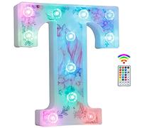 Unicorn Light Up Letters, LED Letter Lights 18 Color Changing Diamond Alphabet Sign Unicorn Gifts for Girls Women Party Birthday Decorations Remote Night Light Christmas Valentine Wall Table Decor - T