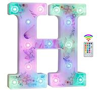 Unicorn Light Up Letters, LED Letter Lights 18 Color Changing Diamond Alphabet Sign Unicorn Gifts for Girls Women Party Birthday Decorations Remote Night Light Christmas Valentine Wall Table Decor - H