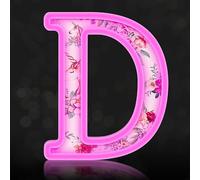 Unicorn Light Up Letters, Pink Led Letters Lights Sign Battery Powered for Alphabet Signs Night Light Unicorn Gifts for Girls Women Birthday Party Wedding Wall Decoration, Pink Letter D