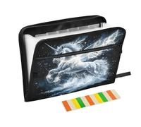 Unicorn Lightning Wings Expanding File Folder A4,13 Pockets File Organiser, Paperwork A4 Plastic Wallet Document Storage Expander for School,Office and Home