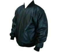 Unicorn London Mens Classic Bomber Black Real Leather Jacket (4XL)