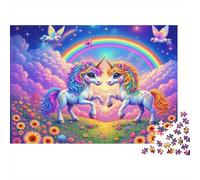 Unicorn Love FantasyJigsaw Puzzle Animal Sustainable Teens 12-18 Concentration Training Indoor Leisure Gift 1000 Pieces 38x26cm/1000pcs