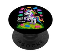 Unicorn Lover Master Builder Building Bricks Blocks Toy Kids PopSockets Adhesive PopGrip
