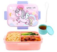 Unicorn Lunch Box, Leakproof Bento Box for Kids Salad Lunch Container with Cutlery Set Layered Lunchbox Portability Snack Boxes Lunch Boxs with Compartments for School, Picnic, Travelling (1200ml)