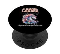 Unicorn Lunch Lady Make Magic Happen Pretty Floral Cool Bojo PopSockets Adhesive PopGrip