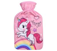Unicorn Magic Hot Water Bottle with Soft Flannel Cover | BS1970 Certified | Leak-Proof Natural Rubber Hot Water Bag for Cramps, Pain Relief & Winter Warmth | Large Opening for Safe & Easy Fill - 1L