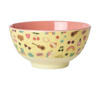 Medium UNICORN LOVE RICE melamine bowl, 700 ml pastel yellow