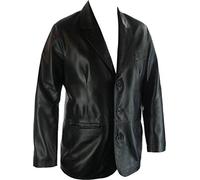 Unicorn Mens Real Leather Jacket Classic Suit Blazer Black #G4 (L)