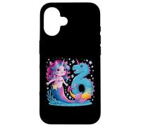 Unicorn Mermaid Dino 6 Year Old Party 6th Girthday Girls Case for iPhone 16