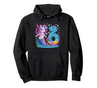 Unicorn Mermaid Dino 6 Year Old Party 6th Girthday Girls Pullover Hoodie
