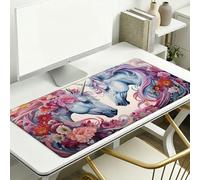 Unicorn Mouse Pad 1000 x 500 x 3 mm Extended Large Mouse Mat, Keyboard Mousemat, Desk Mat Workspace Decor with Anti-Slip Base & Anti-Fray Edges, Waterproof Desk Accessories for Work (Flower) L-x1935