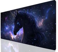 Unicorn Mouse Pad 700 x 400 mm Large Desk Mat Black Mousepad Gaming With Waterproof Surface Non-Slip Rubber Base, Extended Mouse Mat With Stitched Edge, Gaming Mousepad for Office Accessories a-7002