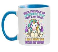 Unicorn Mug - Back The Fuck Up Sprinkle Tits - Adult Humour Funny Sarcastic Ceramic Coffee Cup (Light Blue)