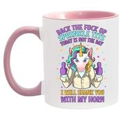 Unicorn Mug - Back The Fuck Up Sprinkle Tits - Adult Humour Funny Sarcastic Ceramic Coffee Cup (Pink)