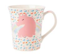 Unicorn Mug for Kids & Teens 350ml Cute Pastel Bone China Coffee Cup with Rainbow & Slogan Print (H 10.5cm x W 9cm) Assorted Designs Gift for Girls (Pink)