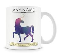 Unicorn Mug - I Don't Believe in Humans - Personalised Cup Gift