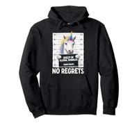 Unicorn Mugshot Guilty of Illegal Sparkles No Regrets Funny Pullover Hoodie