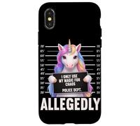 Unicorn Mugshot I Only Use My Magic for Chaos Allegedly Case for iPhone X/XS