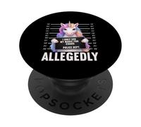 Unicorn Mugshot I Only Use My Magic for Chaos Allegedly PopSockets Adhesive PopGrip