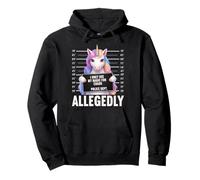 Unicorn Mugshot I Only Use My Magic for Chaos Allegedly Pullover Hoodie