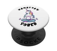Unicorn Namastay Sober Funny Sobriety 12 Step Recovery PopSockets Adhesive PopGrip
