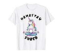 Unicorn Namastay Sober Funny Sobriety 12 Step Recovery T-Shirt