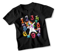 Unicorn National Numeracy Number Day Maths Day Math Lover School Wear Numeric Digits Style T-Shirt #ND 5-6 Years Black