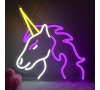 Unicorn Neon Light Sign Purple Unicorn LED Sign for Wall Decoration Neon Lamp USB Dimmable for Home Birthday Party Garage Home Party Restaurants Hotels Stores Decor for Friends, Family and Kids