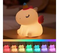 Unicorn Night Light for Kids, Cute Silicone Nursery Night Light Dimmable LED Squishy Unicorn Lamp Rechargeable Bedside Touch Lamp for Girls Women Breastfeeding Gifts Bedroom Decor
