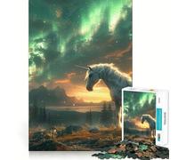 Unicorn Northern Lights 1000 Piece Jigsaws Creative Skill Toy Tight Lock No Loose Pieces Bonding Activity for Loved Ones (50x75cm)