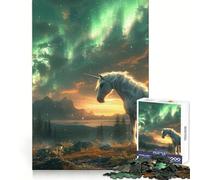 Unicorn Northern Lights Adult Jigsaw Puzzles 1000 Pieces Cognitive Workout Unwind Easily No Rough Edges Holiday Present (38x52cm)