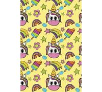 Unicorn Notebook: Bold Bright Artist Drawn Notebook for Girls, Gift, School Notebook, Unicorns, Rainbows, Wide Ruled, 6x9 inch